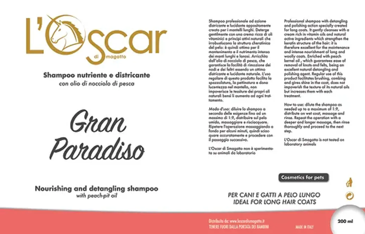 Gran Paradiso - Detangling Shampoo, 250 ml bottle, L'Oscar