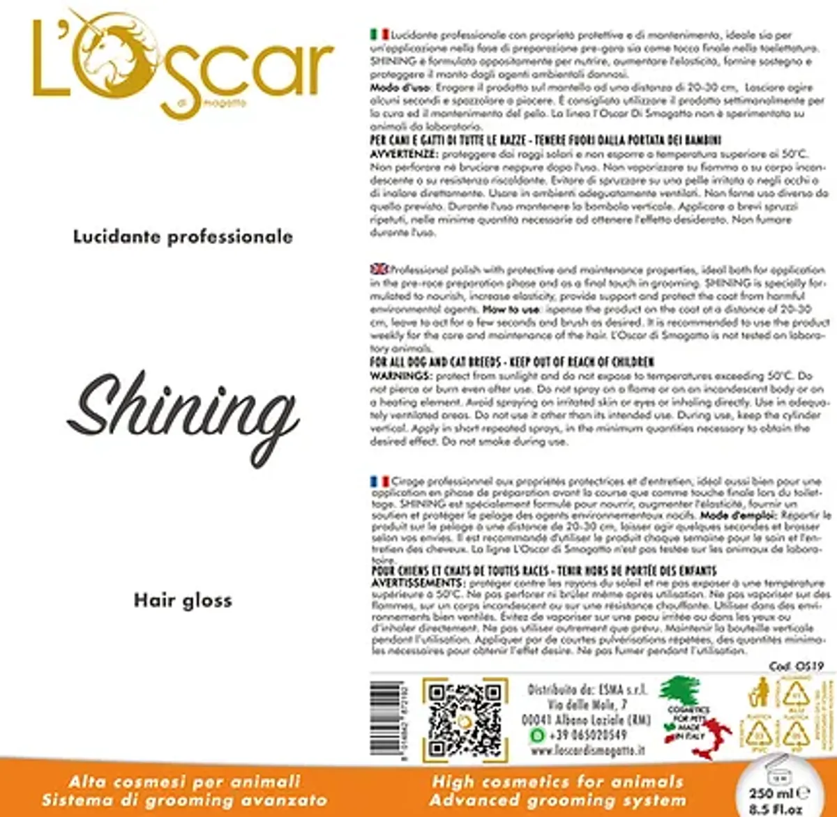 Shining - Lucidante spray, 250 ml, L'Oscar